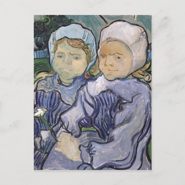 Vincent van Gogh | Two Little Girls, 1890 Postkarte (Vorderseite)