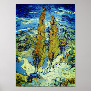 Vincent Van Gogh Two Poplars in Saint-Rémy Poster