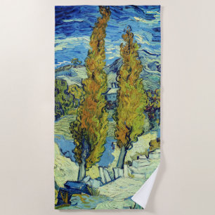 Vincent Van Gogh Two Poplars in Saint-Rémy Strandtuch