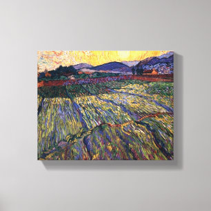 Vincent Van Gogh - Umzäuntes Feld mit aufsteigende Leinwanddruck