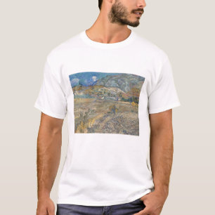 Vincent Van Gogh, umzäuntes Feld mit Bauern T-Shirt