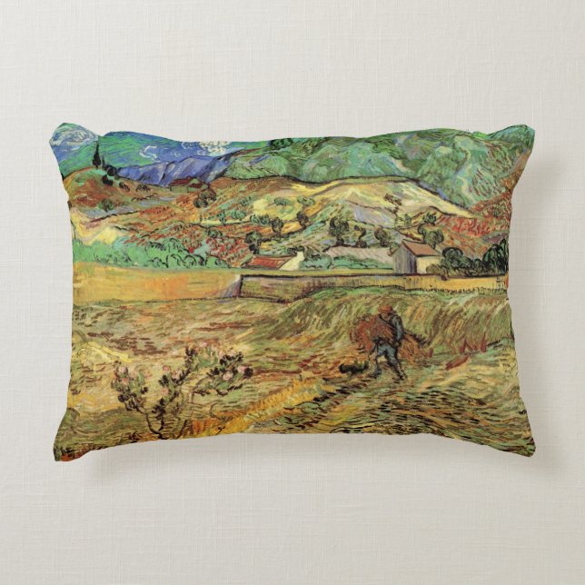 Vincent van Gogh - Umzäuntes Weizenfeld w Bauernho Dekokissen (Vorderseite)
