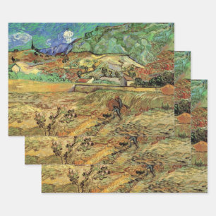 Vincent van Gogh - Umzäuntes Weizenfeld w Bauernho Geschenkpapier Set