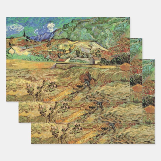 Vincent van Gogh - Umzäuntes Weizenfeld w Bauernho Geschenkpapier Set (Set)