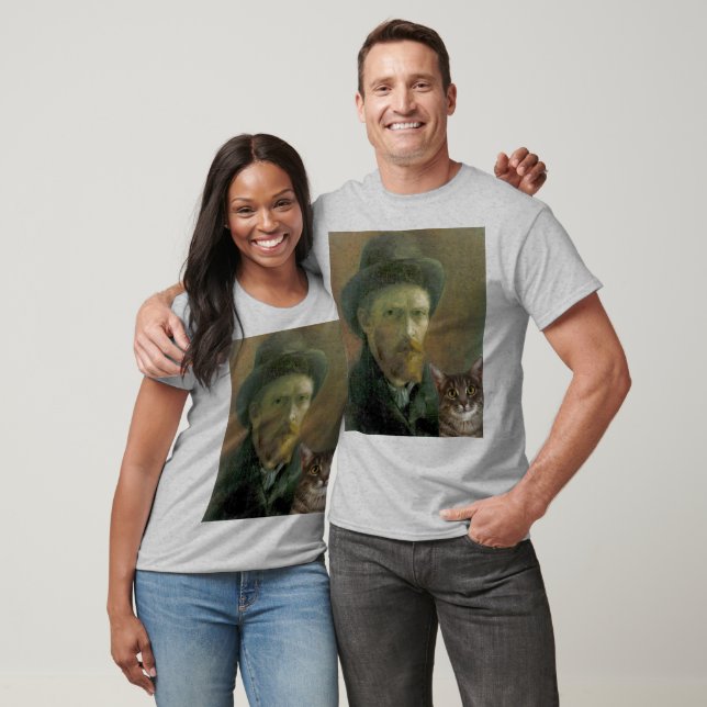 Vincent Van Gogh und seine Katze T-Shirt (Unisex)