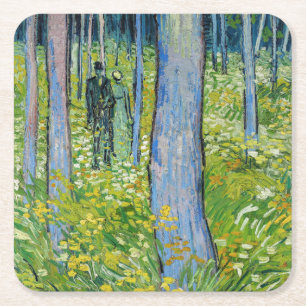 Vincent van Gogh - Unterwuchs mit zwei Zahlen Rechteckiger Pappuntersetzer