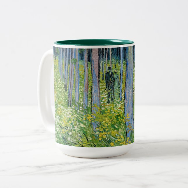 Vincent van Gogh - Unterwuchs mit zwei Zahlen Zweifarbige Tasse (Vorderseite Links)