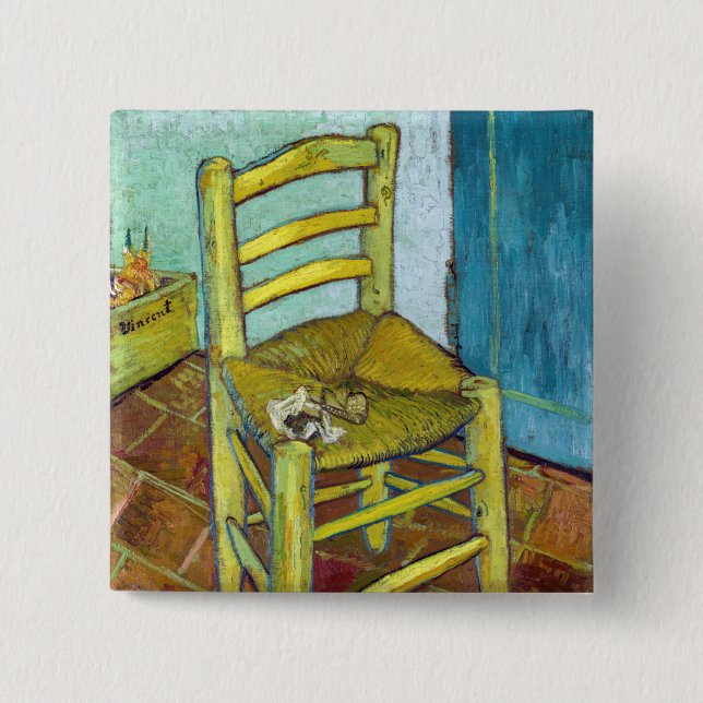 Vincent van Gogh - Van Goghs Stuhl Button (Vorderseite)