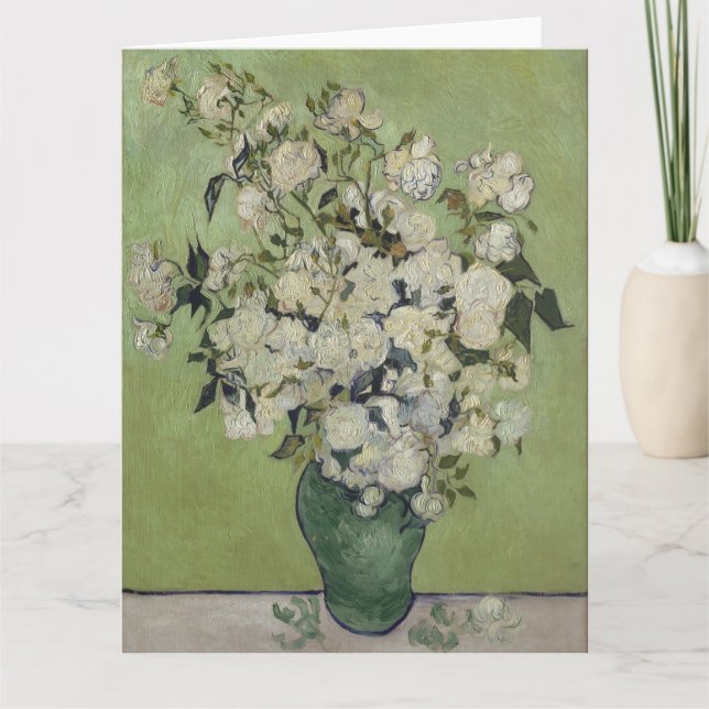 Vincent Van Gogh, Vase der Rose, Rose in der Vase Karte (Vorderseite)