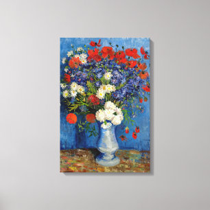 Vincent van Gogh - Vase mit Cornblumen & Poppies Leinwanddruck