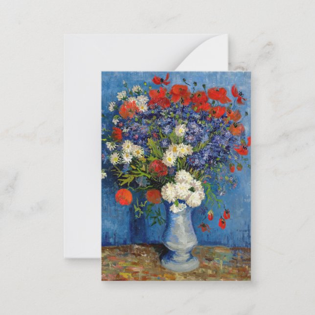 Vincent van Gogh - Vase mit Cornblumen & Poppies Mitteilungskarte (Vorderseite)