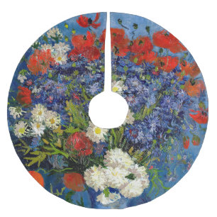 Vincent van Gogh - Vase mit Cornblumen & Poppies Polyester Weihnachtsbaumdecke