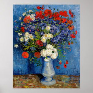 Vincent van Gogh - Vase mit Cornblumen & Poppies Poster
