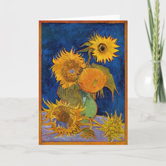 Vincent van Gogh - Vase mit fünf Sonnenblumen Karte (Vorderseite)