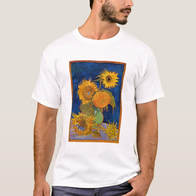Vincent van Gogh - Vase mit fünf Sonnenblumen T-Shirt (Vorderseite)