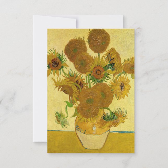 Vincent van Gogh - Vase mit fünfzehn Sonnenblumen Dankeskarte (Vorderseite)