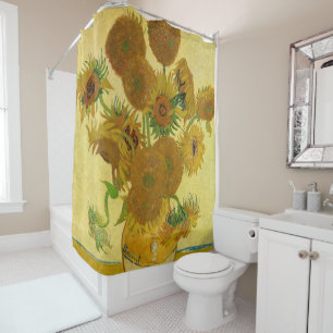 Vincent van Gogh - Vase mit fünfzehn Sonnenblumen Duschvorhang