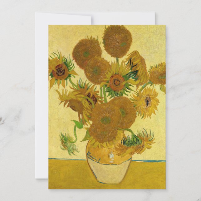 Vincent van Gogh - Vase mit fünfzehn Sonnenblumen Einladung (Vorderseite)