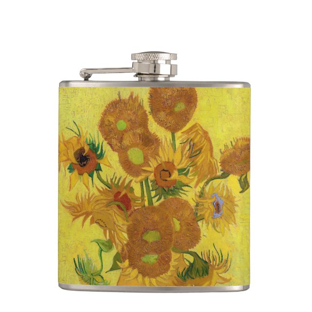 Vincent van Gogh - Vase mit fünfzehn Sonnenblumen Flachmann (Vorderseite)
