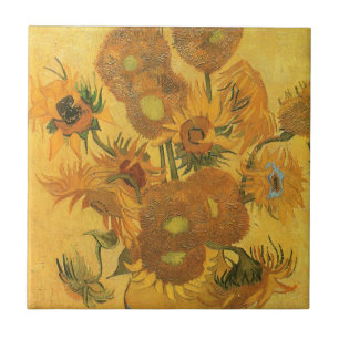 Vincent van Gogh - Vase mit fünfzehn Sonnenblumen Fliese