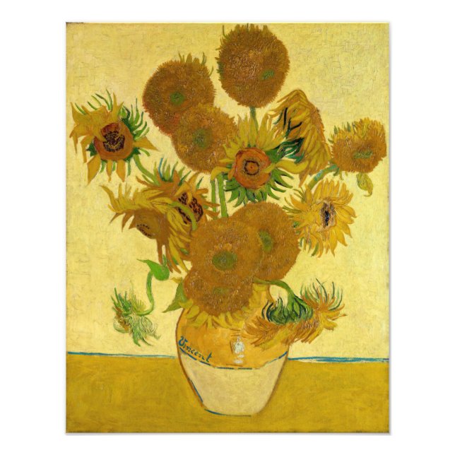 Vincent van Gogh - Vase mit fünfzehn Sonnenblumen Fotodruck (Vorne)