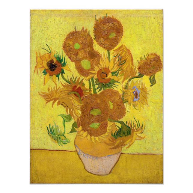 Vincent van Gogh - Vase mit fünfzehn Sonnenblumen Fotodruck (Vorne)