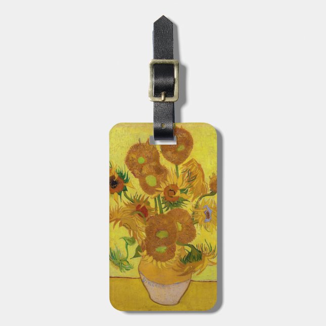 Vincent van Gogh - Vase mit fünfzehn Sonnenblumen Gepäckanhänger (Vorderseite vertikal)