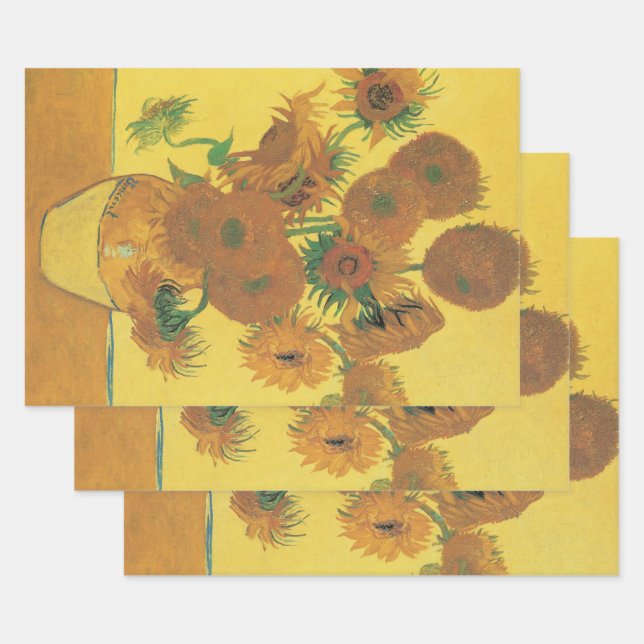 Vincent van Gogh - Vase mit fünfzehn Sonnenblumen Geschenkpapier Set (Set)