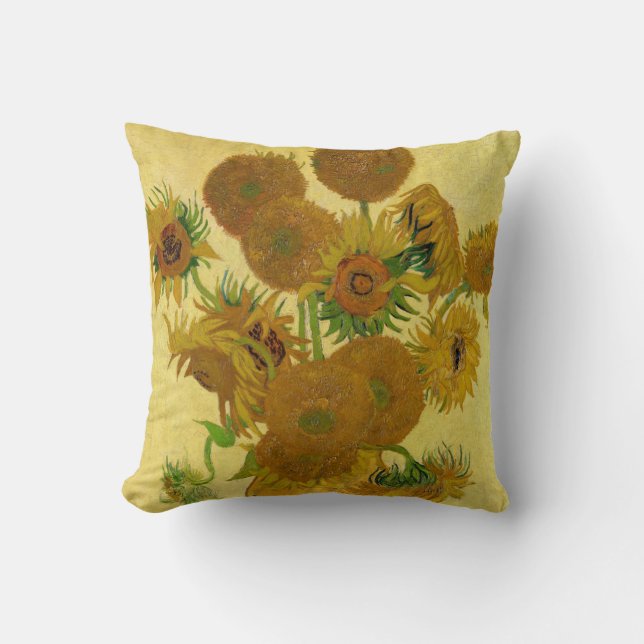 Vincent van Gogh - Vase mit fünfzehn Sonnenblumen Kissen (Vorderseite)