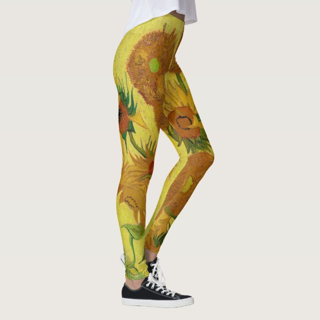 Vincent van Gogh - Vase mit fünfzehn Sonnenblumen Leggings (Rechts)