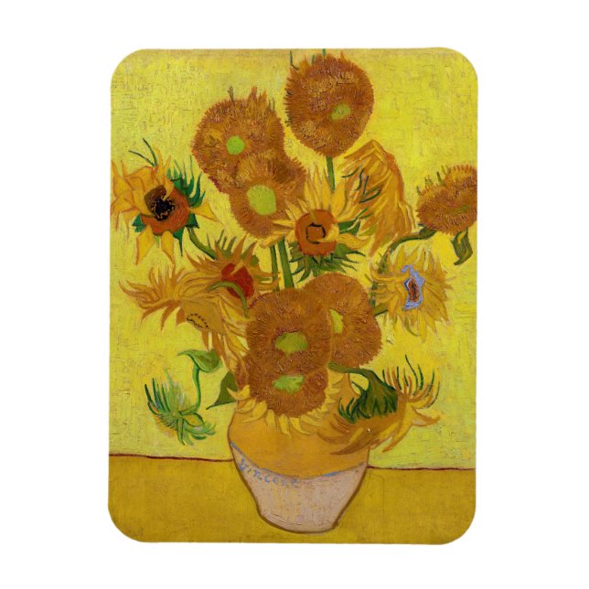 Vincent van Gogh - Vase mit fünfzehn Sonnenblumen Magnet (Vertikal)