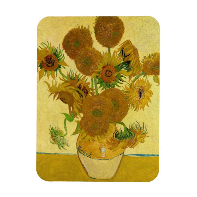 Vincent van Gogh - Vase mit fünfzehn Sonnenblumen Magnet (Vertikal)