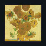 Vincent van Gogh - Vase mit fünfzehn Sonnenblumen Magnet<br><div class="desc">Vase mit 15 Sonnenblumen / Vase avec quinze turnesols - Vincent Van Gogh,  August 1888 - Sonnenblumen 1888,  Fassung (F454)</div>