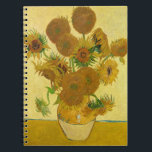 Vincent van Gogh - Vase mit fünfzehn Sonnenblumen Notizblock<br><div class="desc">Vase mit 15 Sonnenblumen / Vase avec quinze turnesols - Vincent Van Gogh,  August 1888 - Sonnenblumen 1888,  Fassung (F454)</div>