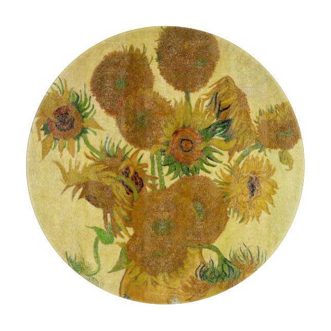Vincent van Gogh - Vase mit fünfzehn Sonnenblumen Schneidebrett (Vorderseite)