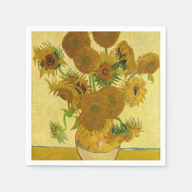 Vincent van Gogh - Vase mit fünfzehn Sonnenblumen Serviette (Vorderseite)
