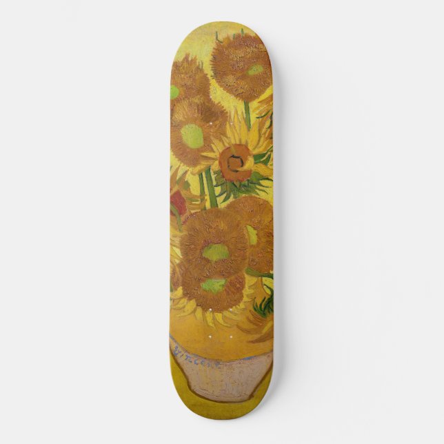 Vincent van Gogh - Vase mit fünfzehn Sonnenblumen Skateboard (Vorderseite)