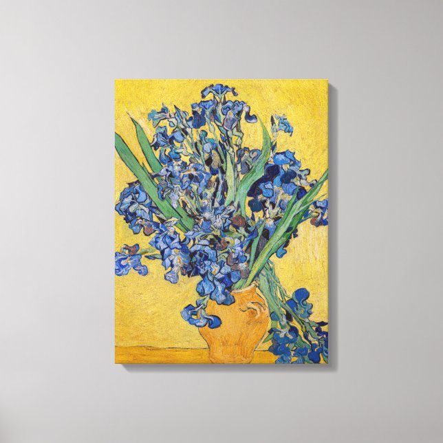 Vincent van Gogh - Vase mit Iren Leinwanddruck (Vorderseite)