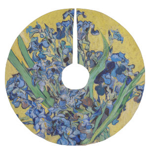 Vincent van Gogh - Vase mit Iren Polyester Weihnachtsbaumdecke