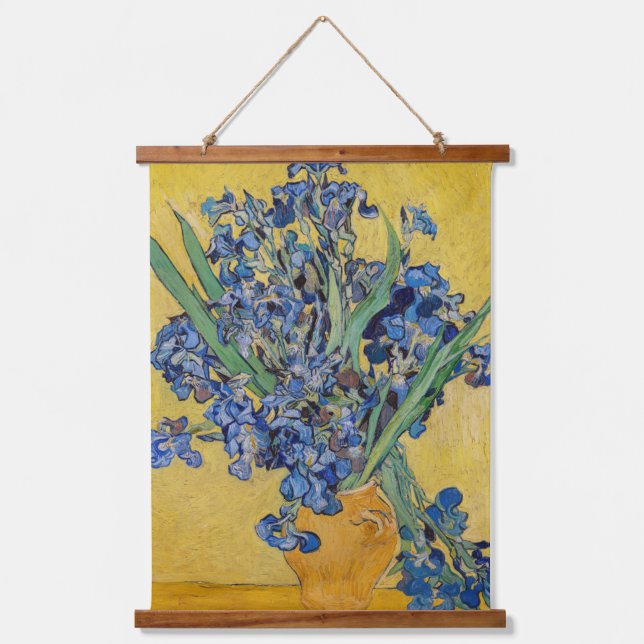 Vincent van Gogh - Vase mit Iren Wandteppich Mit Holzrahmen (Vorderseite)