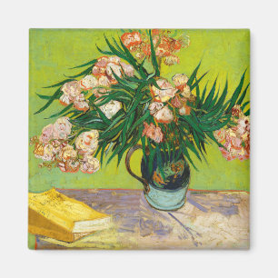 Vincent Van Gogh Vase mit Oleandern und Büchern Magnet