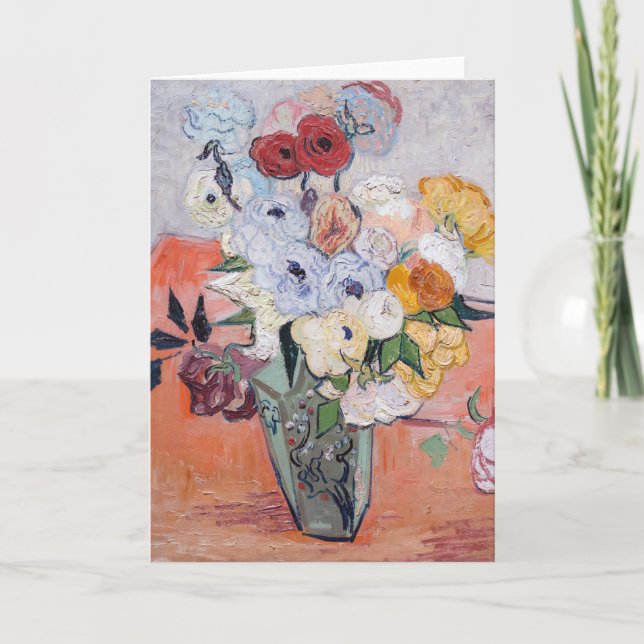 Vincent van Gogh - Vase mit Rose und Anemonen Karte (Vorderseite)