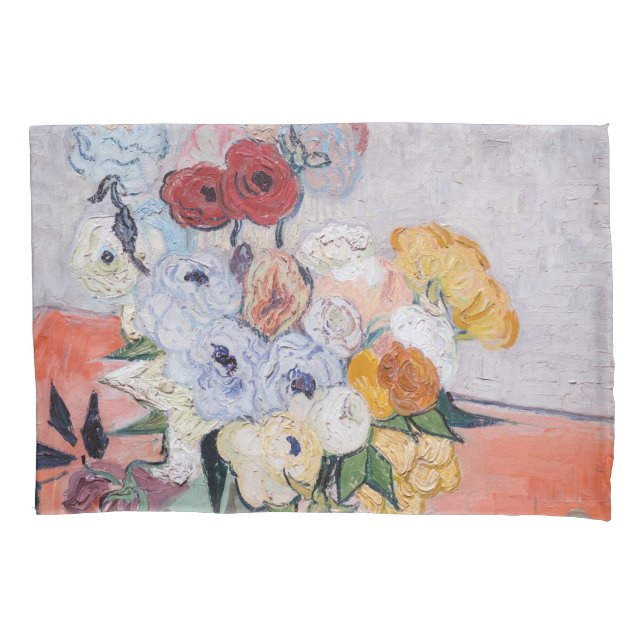 Vincent van Gogh - Vase mit Rose und Anemonen Kissenbezug (Vorderseite)