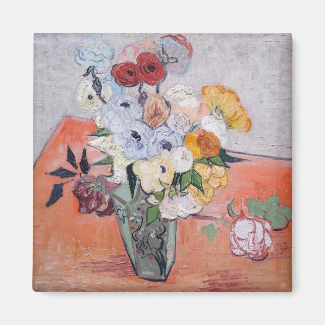 Vincent van Gogh - Vase mit Rose und Anemonen Magnet (Vorne)