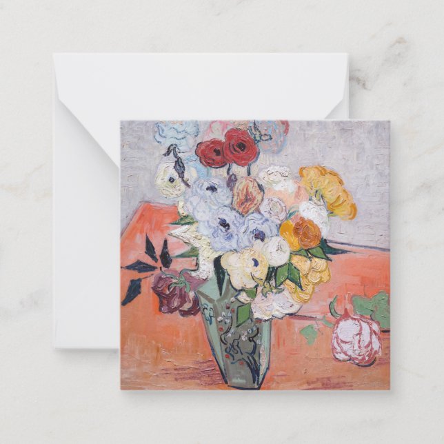 Vincent van Gogh - Vase mit Rose und Anemonen Mitteilungskarte (Vorderseite)