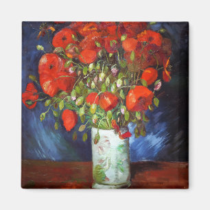 Vincent Van Gogh Vase mit roten Poppies Magnet
