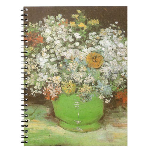 Vincent van Gogh - Vase mit Zinnias und Blume Notizblock (Vorderseite)