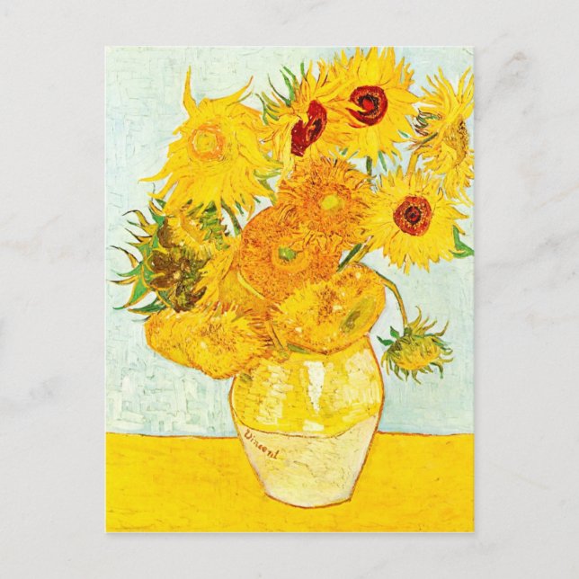Vincent van Gogh Vase mit zwölf Sonnenblumen Art Postkarte (Vorderseite)