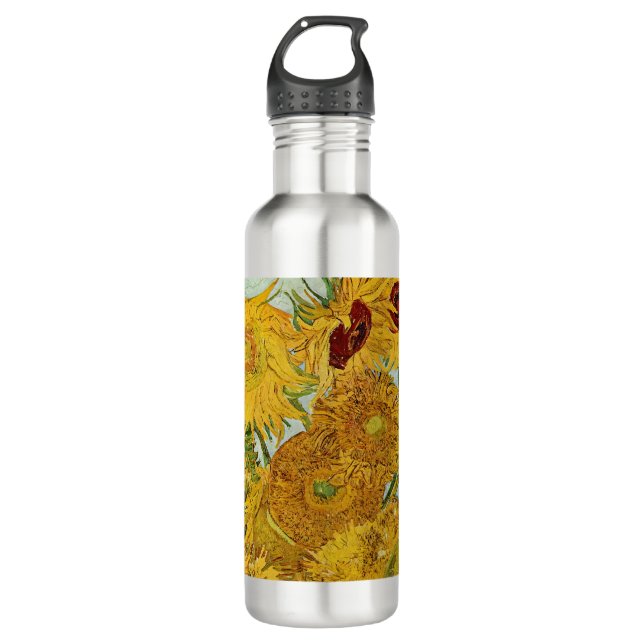 Vincent Van Gogh - Vase mit zwölf Sonnenblumen Edelstahlflasche (Vorderseite)