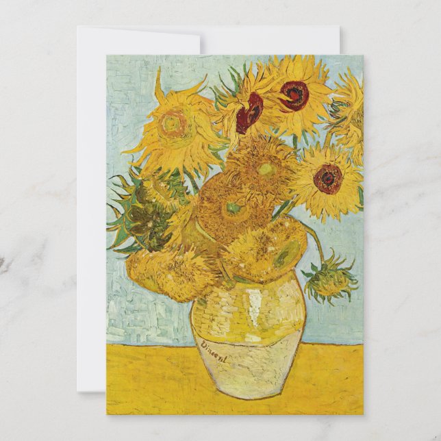 Vincent Van Gogh - Vase mit zwölf Sonnenblumen Einladung (Vorderseite)
